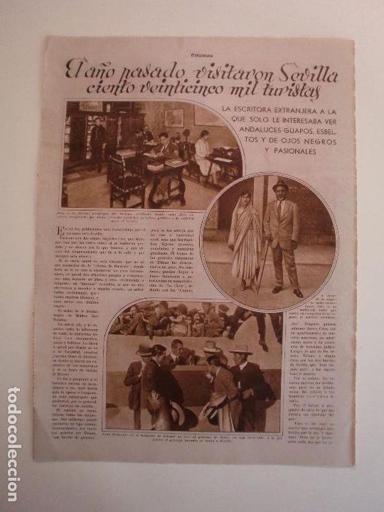 Coleccionismo: EL A&Ntilde;O PASADO VISITARON SEVILLA 125.000 TURISTAS - 27/6/1931