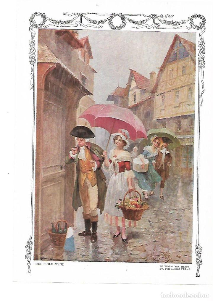 Collecting paper: A&Ntilde;O 1915 RECORTE PRENSA PINTURA DIBUJO SIGLO XVIII DE VUELTA DEL MERCADO POR ALONSO PEREZ