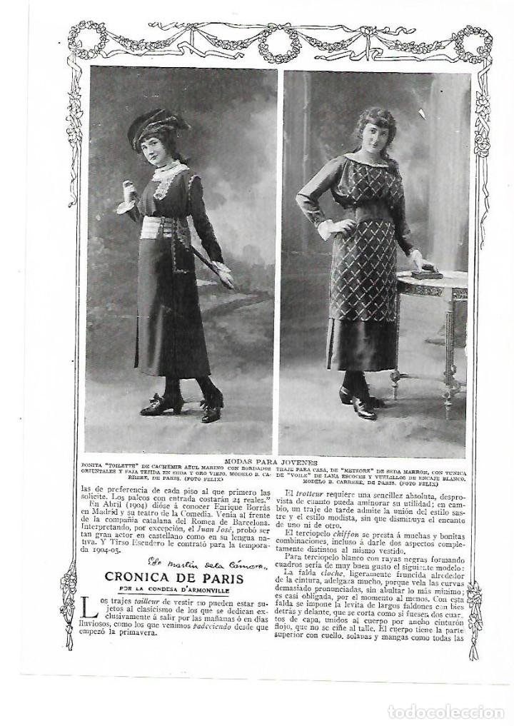 Sammelleidenschaft Papier: A&Ntilde;O 1915 RECORTE PRENSA MODA FEMENINA MUJER JUVENIL MODELO DE CARRERE PARIS