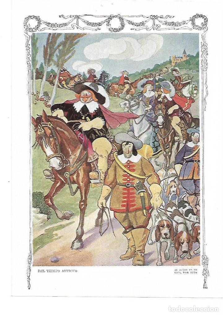 Collezionismo: A&Ntilde;O 1915 RECORTE PRENSA DIBUJO DEL TIEMPO ANTIGUO CARICATURA EL SE&Ntilde;OR VA DE CAZA POR TITO
