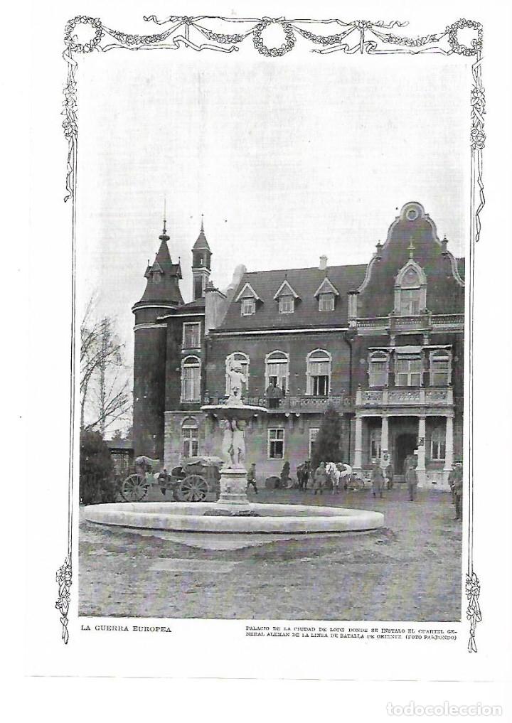 Colecionismo: A&Ntilde;O 1915 RECORTE PRENSA GUERRA EUROPEA PALACIO LOPZ CUARTEL GENERAL ALEMAN CARROS CABALLERIA
