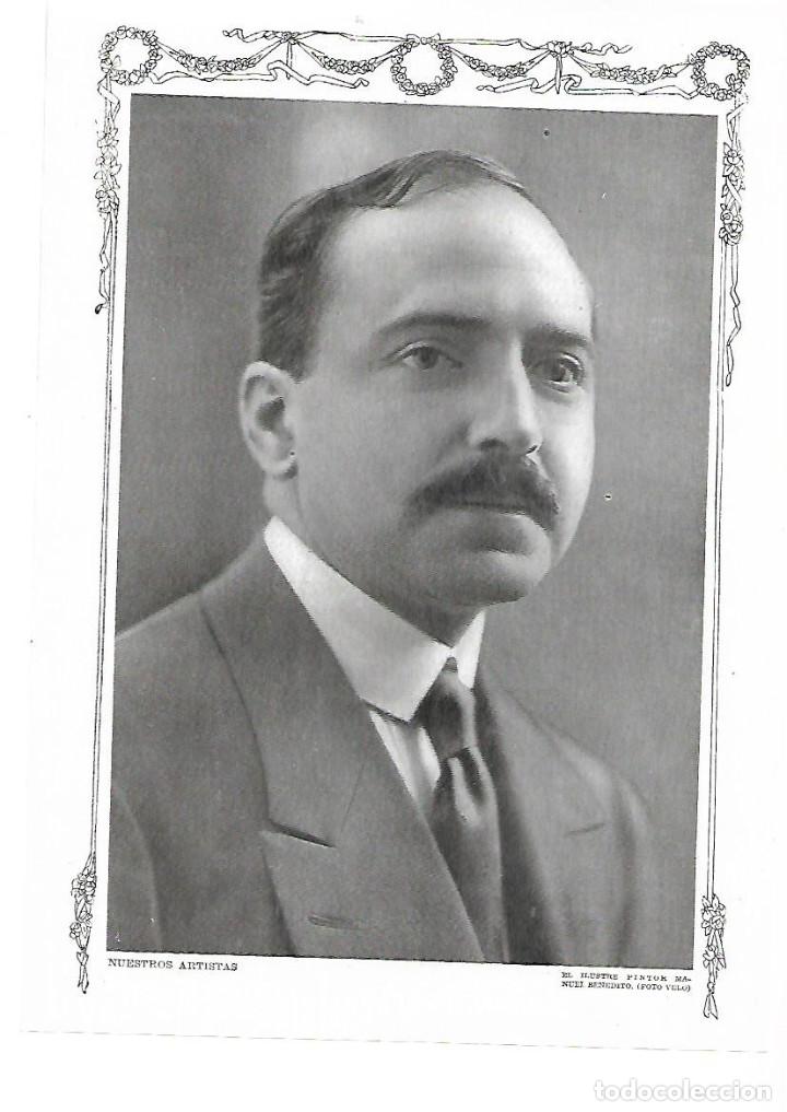 Collecting paper: A&Ntilde;O 1915 RECORTE PRENSA PINTURA FOTOGRAFIA RETRATO PINTOR MANUEL BENEDITO