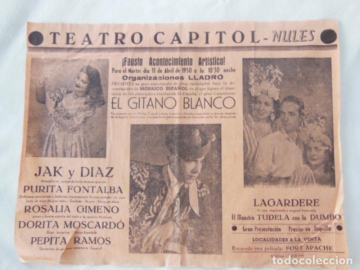 Coleccionismo: MOSAICO ESPA&Ntilde;OL. El Gitano Blanco. 1950 TEATRO NOVEDADES, NULES