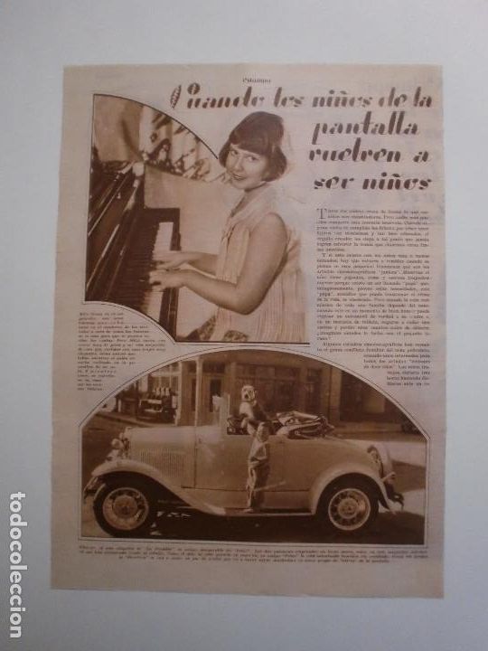 Colecionismo: CUANDO LOS NI&Ntilde;OS DE LA PANTALLA VUELVEN A SER NI&Ntilde;OS - 9/5/1931