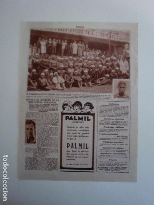 Colecionismo: EL CAMPEONATO DE ESPA&Ntilde;A DE NATACI&Oacute;N EN BARCELONA - TRATAMIENTO MAGNEOPATICO - 14/10/1933
