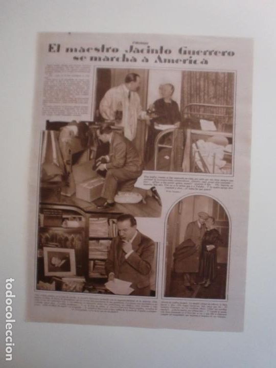 Coleccionismo: EL MAESTRO JACINTO GUERRERO SE VA A AMERICA - HECHOS Y ROSTROS MALAGA CASA CORRONS - 3/6/1930