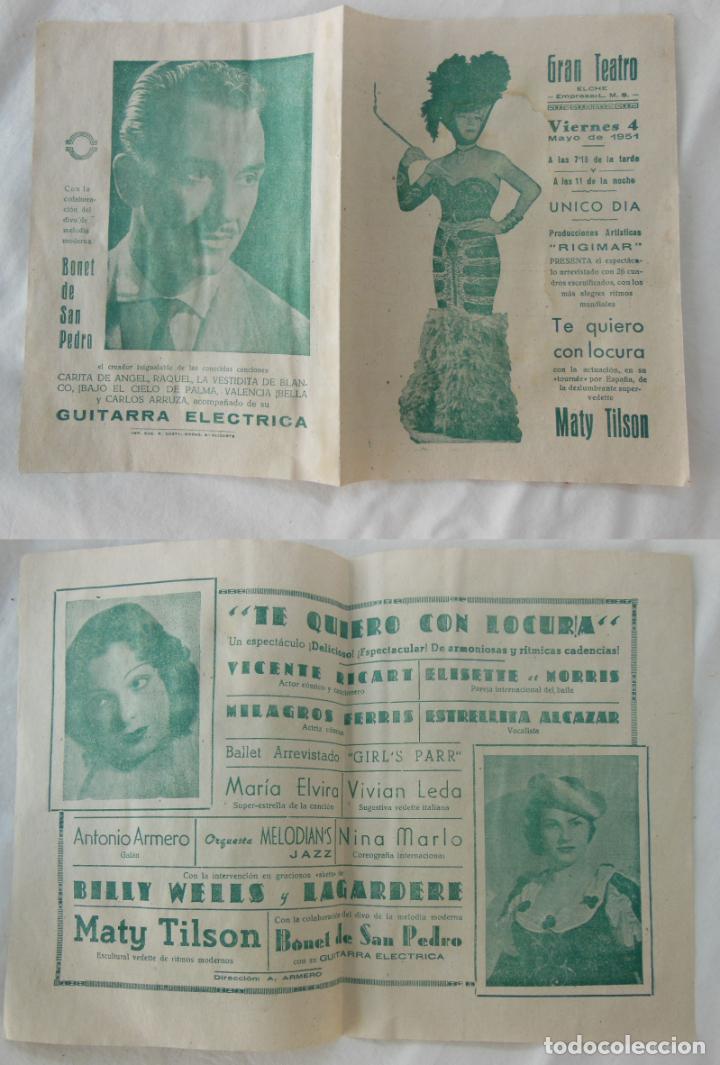 Coleccionismo: TE QUIERO CON LOCURA. MATY TILSON. 1951. ELCHE