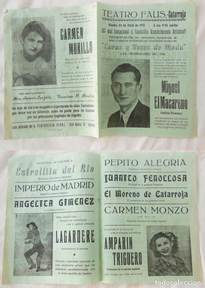 Coleccionismo: CARAS Y VOCES DE MODA. Miquel el Macareno. 1951 TEATRO FAUS Catarroja