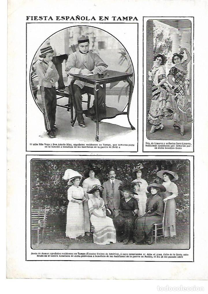 Collectionnisme: A&Ntilde;O 1912 FIESTA ESPA&Ntilde;OLA EN TAMPA AMERICA A BENEFICIO HUERFANOS GUERRA DE MELILLA CENTRO ASTURIANO