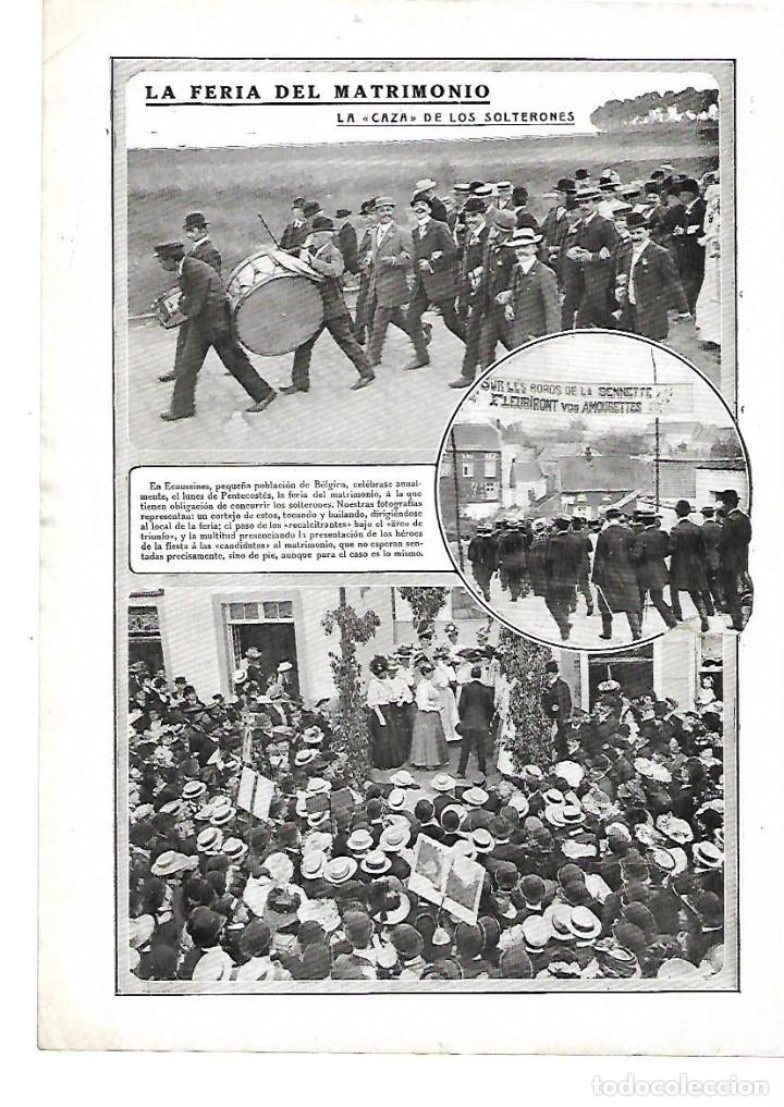Colecionismo: A&Ntilde;O 1912 RECORTE PRENSA ECAUSSINES BELGICA FERIA DEL MATRIMONIO CAZA SOLTEROS TRADICION COSTUMBRES