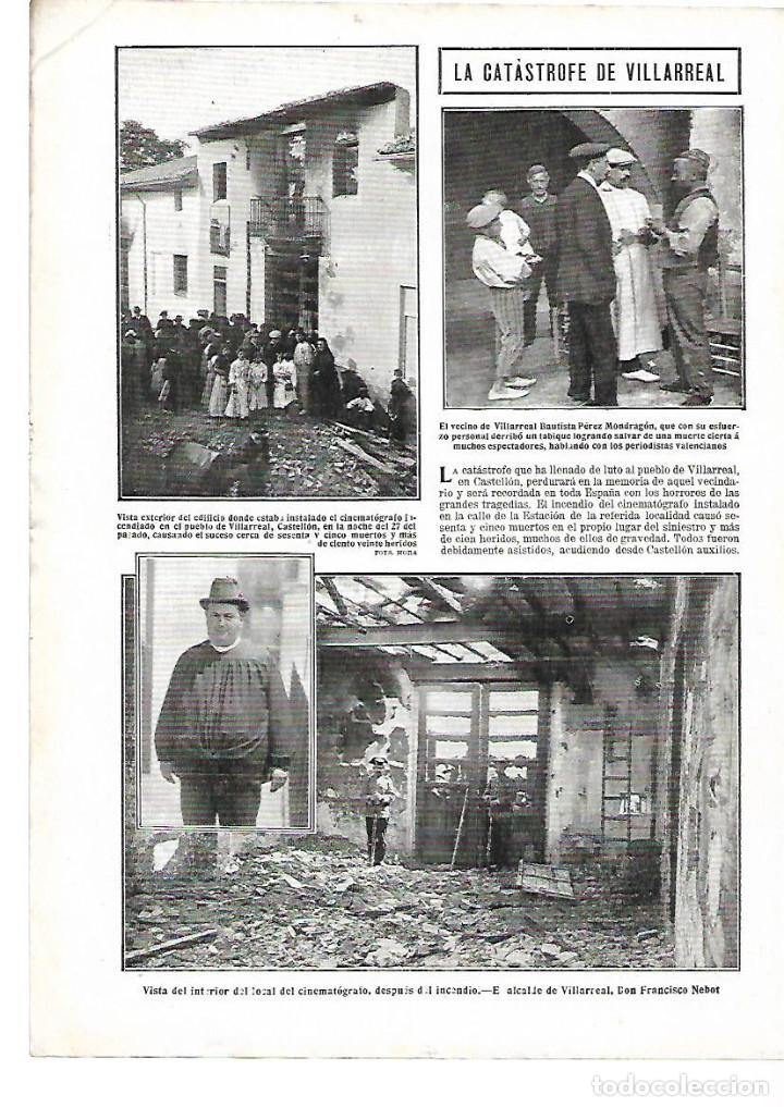 Collecting paper: A&Ntilde;O 1912 RECORTE PRENSA CATASTROFE DE VILLARREAL CASTELLON INCENDIO CINEMATOGRAFO ENTIERRO VICTIMAS