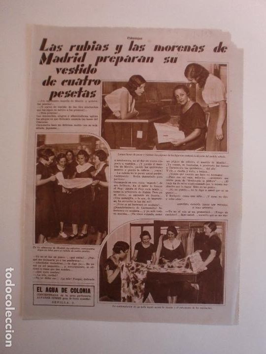 Coleccionismo: LAS RUBIAS Y MORENAS DE MADRID PREPARAN SU VESTIDO DE CUATRO PESETAS - 22/7/1933