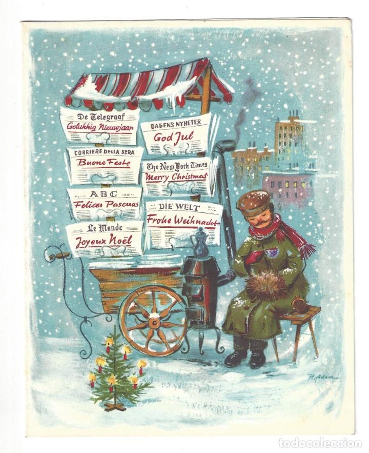 Coleccionismo: FELICITACI&Oacute;N NAVIDAD- ILUSTRACI&Oacute;N H. ADAM. PERI&Oacute;DICO ABC, LE MONDE... GERMANY. ANCO N&ordm; 902- 1961
