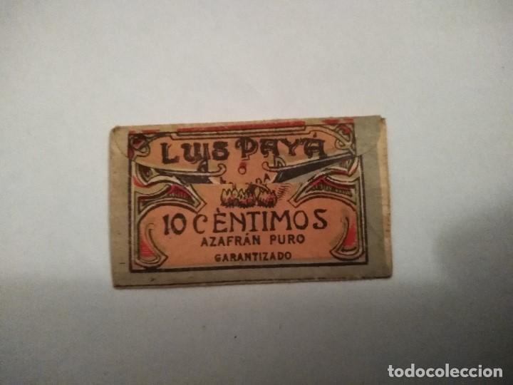Coleccionismo: raro ENVOLTORIO ESPECIAS AZAFRAN - LUIS PAYA - NOVELDA naipe
