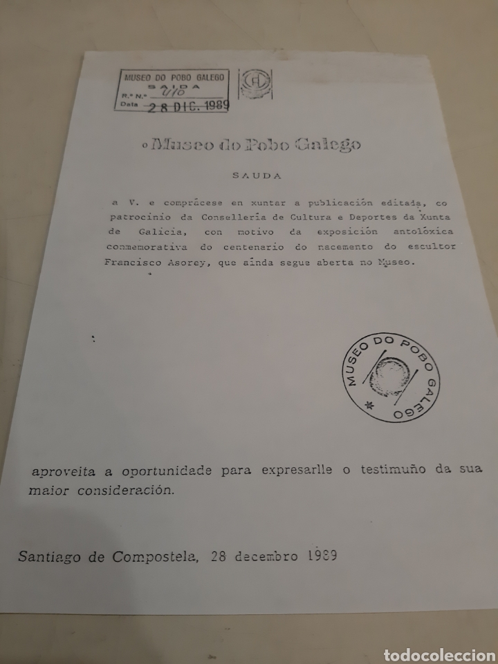 Coleccionismo: 1989 MUSEO POBO GALEGO SAYDA EXPOSICI&Oacute;N FRANCISCO ASOREY SANTIAGO DE COMPOSTELA