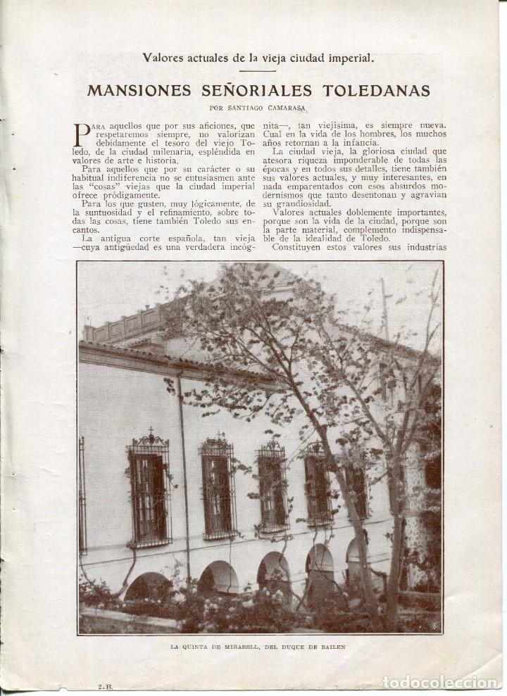 Coleccionismo: 4 HOJAS L&Aacute;MINA-TOLEDO-MANSIONES SE&Ntilde;ORIALES--A&Ntilde;O 1927-