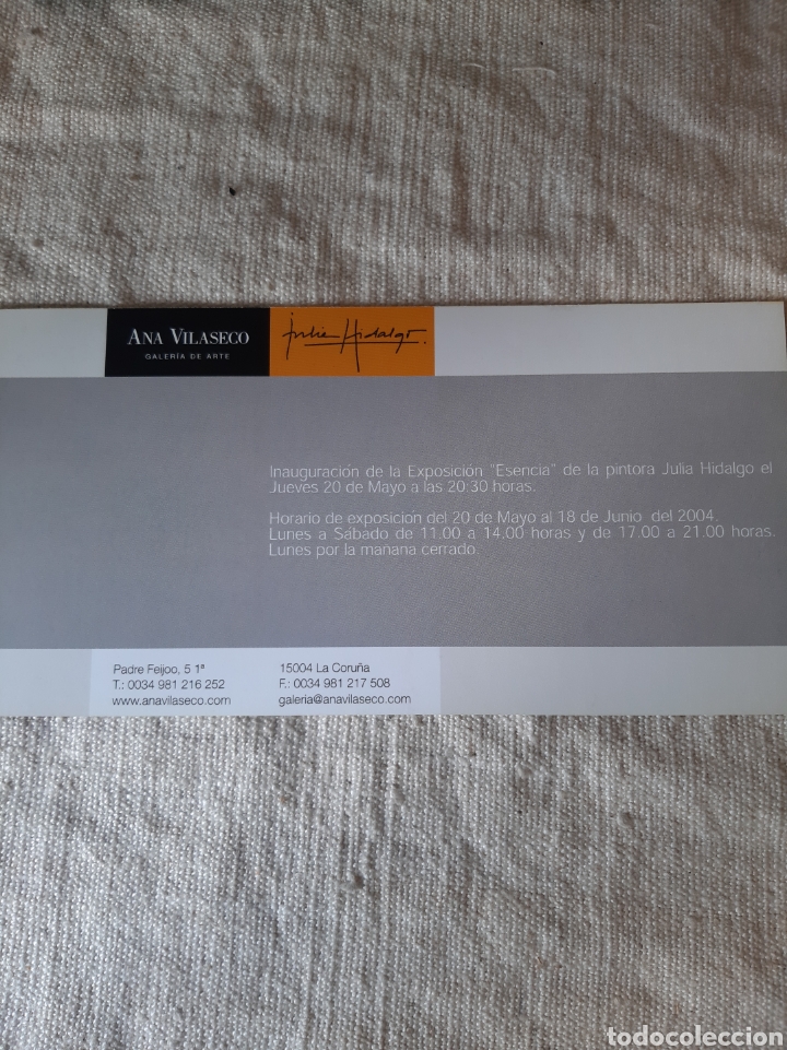 Sammelleidenschaft Papier: ARTE ANA VILASECO EXPOSICI&Oacute;N EXENCIA PINTORA JULIA HIDALGO LA CORU&Ntilde;A