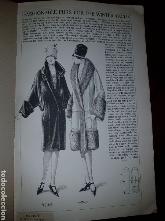 Collectionnisme: cat&aacute;logo moda de 1928 SKETCHES OF FURS VIENA