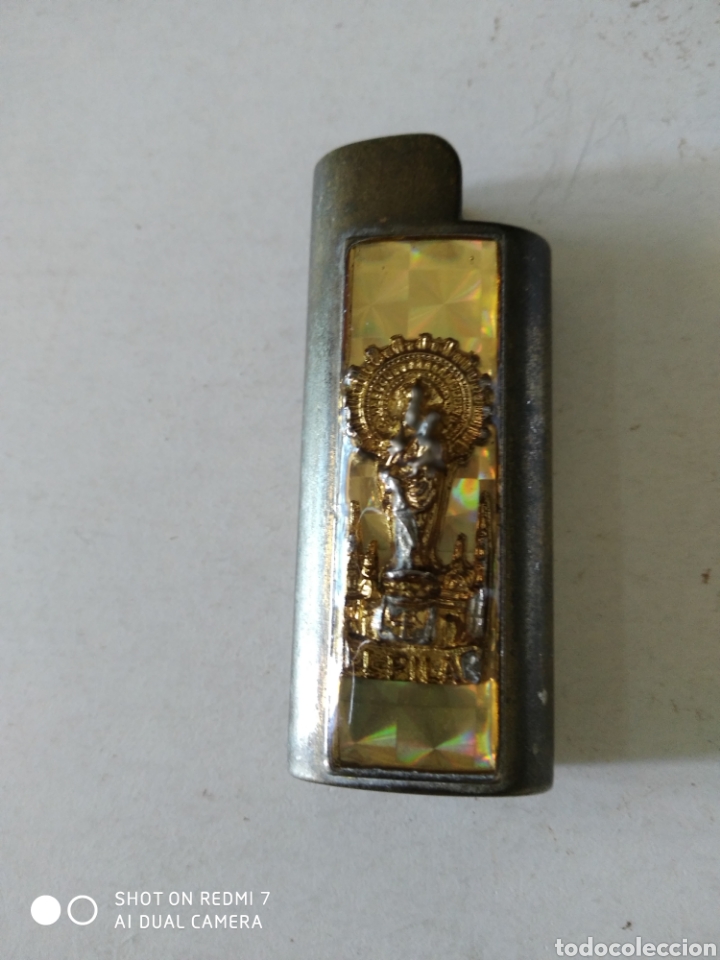 Coleccionismo: Funda encendedor Virgen del Pilar