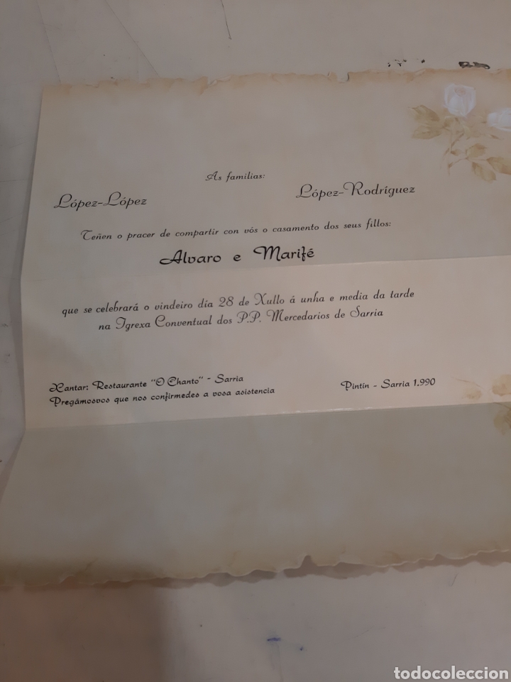Sammelleidenschaft Papier: LUGO SARRIA INVITACI&Oacute;N BODA