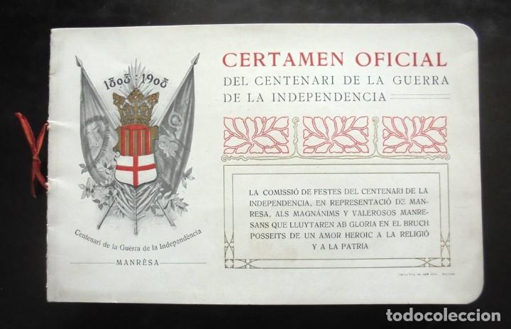 Coleccionismo: Manresa 1908 Certamen Oficial del Centenari de la Guerra de la Independ&egrave;ncia impecable