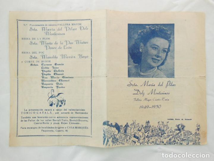 Sammelleidenschaft Papier: PRESENTACI&Oacute;N FALLERA MAYOR CUARTE - TURIA, SRTA MAR&Iacute;A DEL PILAR DOLZ MONTESINOS 1950
