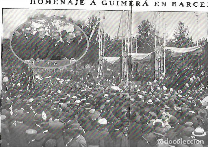 Collectionnisme: A&Ntilde;O 1909 RECORTE PRENSA HOMENAJE A GUIMERA EN BARCELONA INAUGURACION ESTATUA MANELIC MONTJUICH