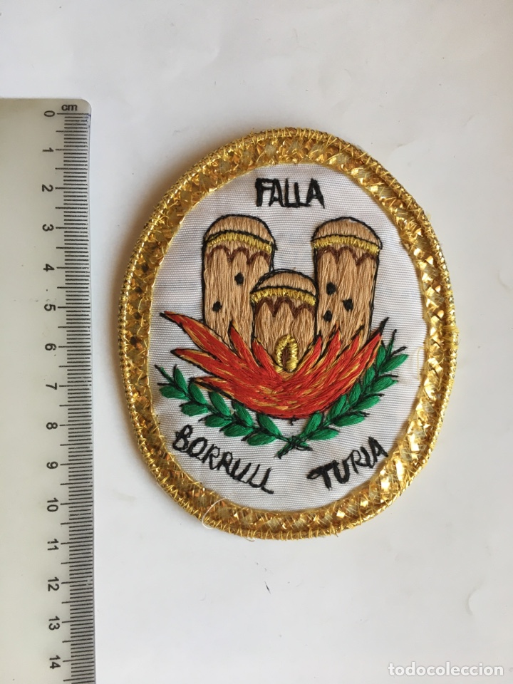 Coleccionismo: PARCHE ADORNO BANDA FALLERA. FALLA BORRULL TURIA. EMBLEMA FALLERO BORDADO.