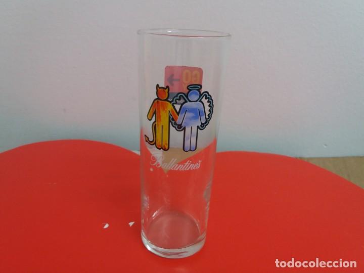 Coleccionismo: Vaso de tubo largo. Whisky Ballantines. Go Home. De colecci&oacute;n.