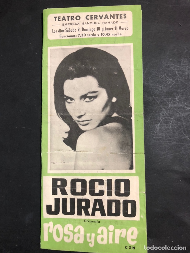 Coleccionismo: Programa teatro cervantes roci&oacute; jurado y Enrique montoya rosa y aire