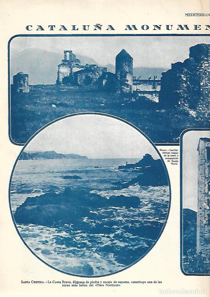Collezionismo: A&Ntilde;O 1927 RECORTE PRENSA ROSAS RUINAS TORRE Y MONASTERIO DE SANTA MARIA