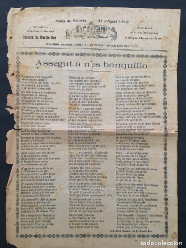 Coleccionismo: SETMANARI BILINGUE INIMICH DE SES PENAS Y A MICH D&acute;ES BON HUMO, ES MASCLE ROS, 1918