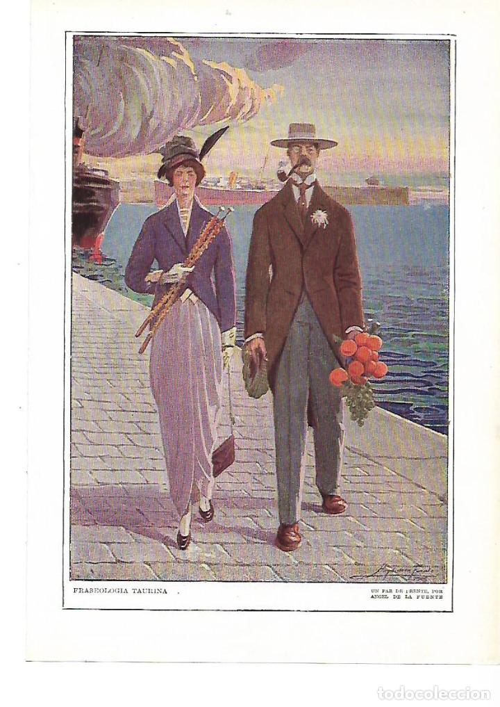 Collecting paper: A&Ntilde;O 1915 RECORTE PRENSA PINTURA DIBUJO UN PAR DE FRENTE POR ANGEL DE LA FUENTE