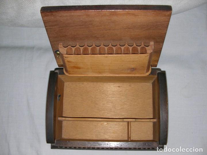 Coleccionismo: PITILLERA DE MESA EN CAJA DE MADERA - Foto 4