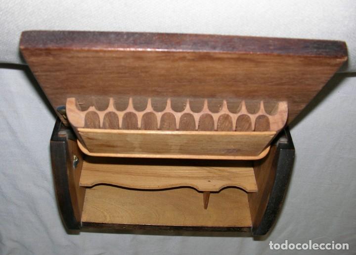 Coleccionismo: PITILLERA DE MESA EN CAJA DE MADERA - Foto 6