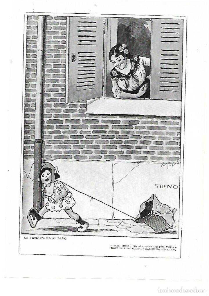 Sammelleidenschaft Papier: A&Ntilde;O 1915 RECORTE PRENSA DIBUJO CARICATURA HUMOR LA VECINITA DEL AL LADO POR SILENO