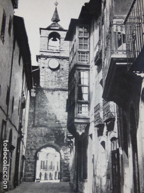 Colecionismo: PONFERRADA LEON CALLE DE RELOJ ANTIGUA LAMINA HUECOGRABADO