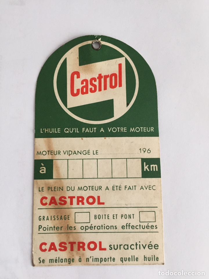 Coleccionismo: Cambio de etiqueta de aceite Castrol