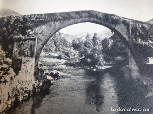 Coleccionismo: CANGAS DE ONIS ASTURIASS PUENTE ROMANO ANTIGUA LAMINA HUECOGRABADO