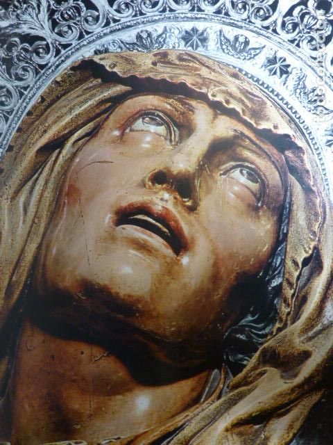 Sammelleidenschaft Papier: VALLADOLID SEMANA SANTA VIRGEN DE LAS ANGUSTIAS ANTIGUA LAMINA HUECOGRABADO 26 X 31 CMTS