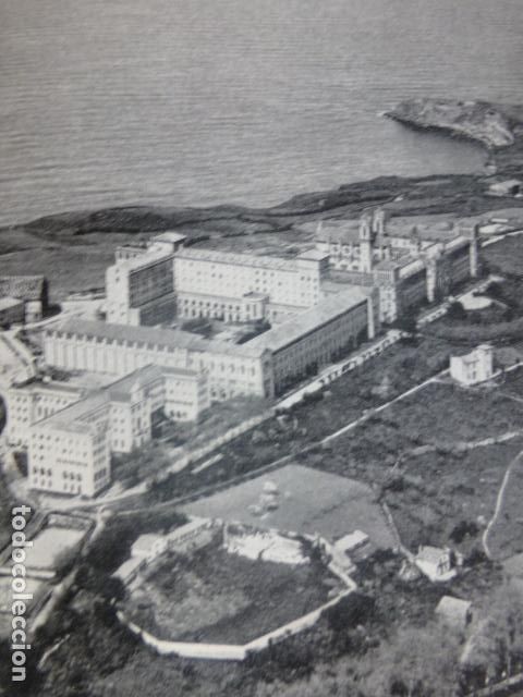 Coleccionismo: COMILLAS CANTABRIA VISTA AEREA ANTIGUA LAMINA HUECOGRABADO