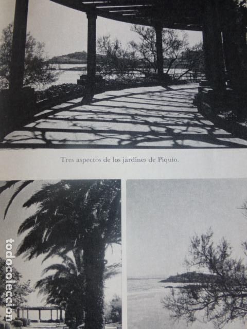 Colecionismo: SANTANDER CANTABRIA JARDINES DE PIQUIO ANTIGUA LAMINA HUECOGRABADO