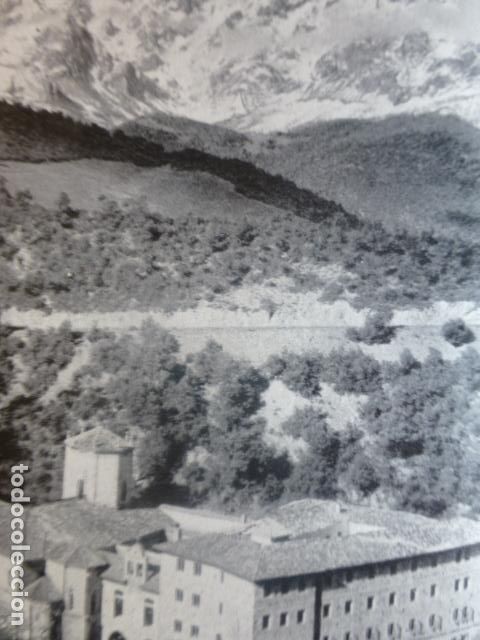 Coleccionismo: LIEBANA CANTABRIA MONASTERIO DE SANTO TORIBIO ANTIGUA LAMINA HUECOGRABADO