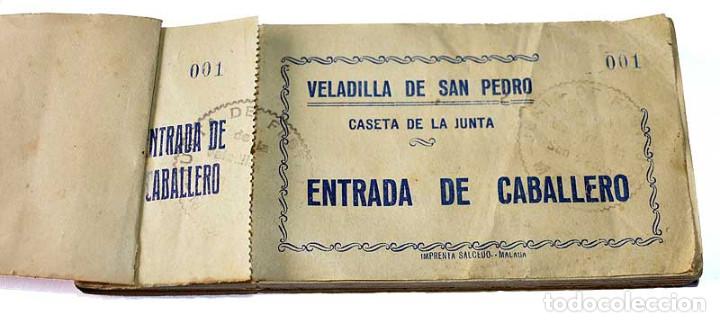 Coleccionismo: Librillo con 146 entradas de caballero para Veladilla de San Pedro