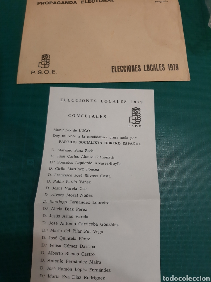 Collezionismo: 1979 PSOE elecciones locales Lugo papeleta
