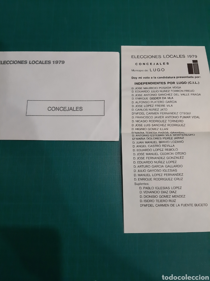 Collezionismo: 1979 Lugo ELECCIONES LOCALES LUGO CIL INDEPENDIENTES JOSE MAURICIO POSADA VEIGA