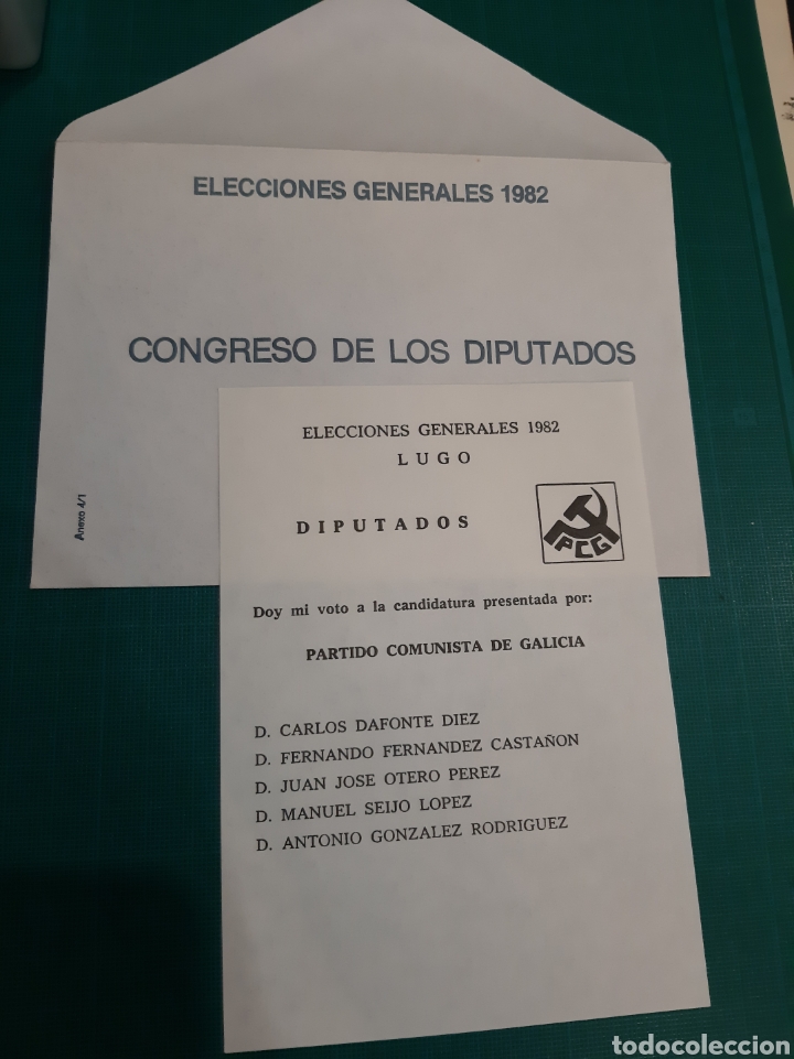 Coleccionismo: CONGRESO DIPUTADOS 1992 ELECCIONES GENERALES PCG PARTIDO COMUNISTA GALICIA CARLOS DAFONTE LUGO