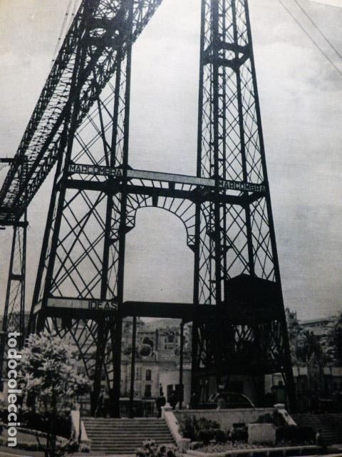 Colecionismo: PORTUGALETE VIZCAYA PUENTE COLGANTE ANTIGUA LAMINA HUECOGRABADO