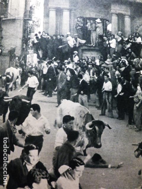 Coleccionismo: PAMPLONA ESCENA DE SAN FERMIN ANTIGUA LAMINA HUECOGRABADO