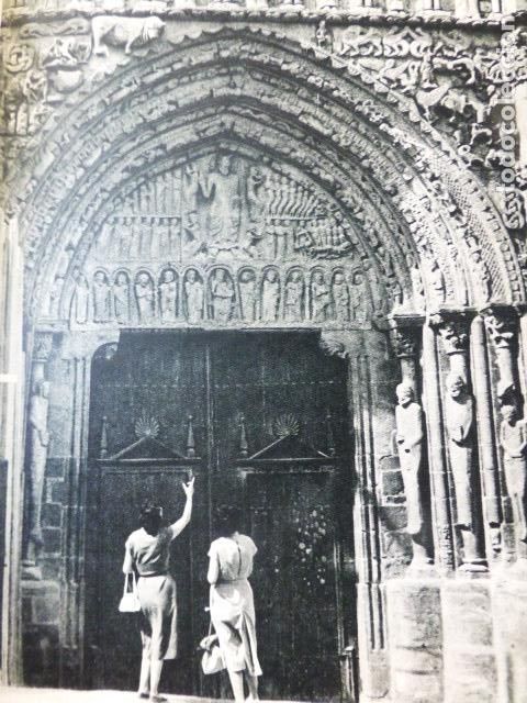 Coleccionismo: SANGUESA NAVARRA PORTADA ROMANICA ANTIGUA LAMINA HUECOGRABADO